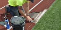 Use a straight edge to trim bad track surface